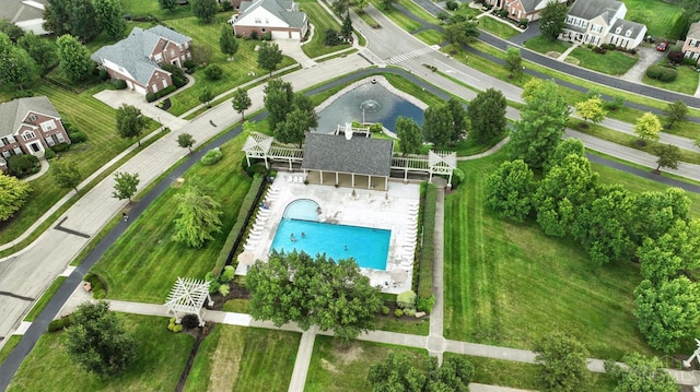 4048 Frye Park Cir, Mason, OH 45040 - aerial overview of property's location featuring a pool