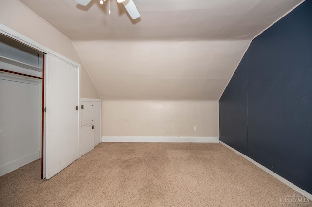 5653 Prosser Ave, Elmwood Place, OH 45216 - additional living space featuring lofted ceiling, ceiling fan, and light colored carpet