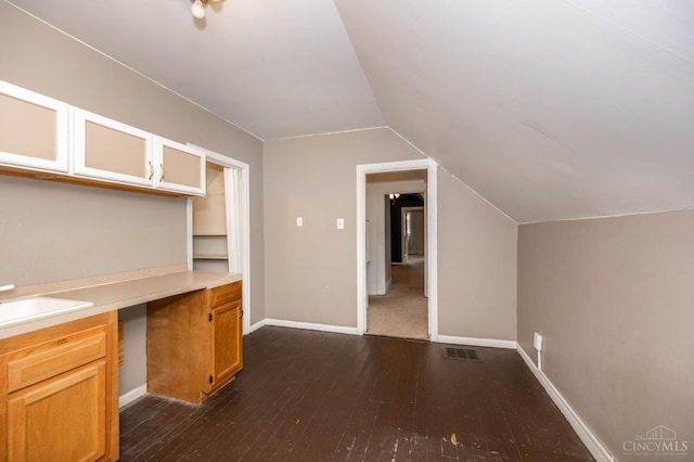 5653 Prosser Ave, Elmwood Place, OH 45216 - unfurnished office featuring dark wood-style floors and lofted ceiling