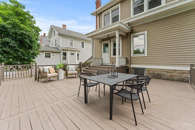 3131 Troy Ave, Cincinnati, OH 45213 - wooden deck featuring outdoor lounge area and outdoor dining area