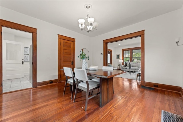 3131 Troy Ave, Cincinnati, OH 45213 - dining space featuring a chandelier and hardwood / wood-style flooring