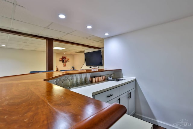 5681 Thomaridge Ct, Green Twp, OH 45248 - indoor bar featuring a drop ceiling and recessed lighting