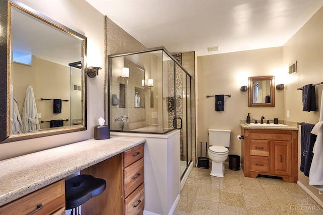 5681 Thomaridge Ct, Green Twp, OH 45248 - full bath featuring a shower stall, vanity, and granite floors