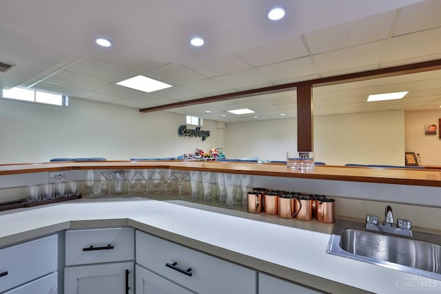 5681 Thomaridge Ct, Green Twp, OH 45248 - kitchen with a paneled ceiling, light countertops, and recessed lighting