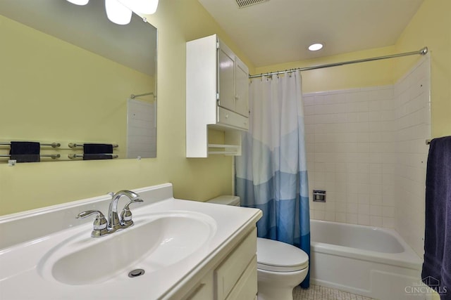 5681 Thomaridge Ct, Green Twp, OH 45248 - full bathroom with vanity, shower / bathtub combination with curtain, and tile patterned flooring