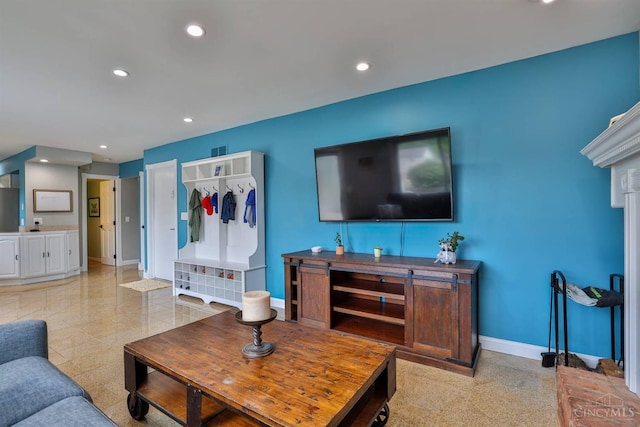 5681 Thomaridge Ct, Green Twp, OH 45248 - living room with baseboards and recessed lighting