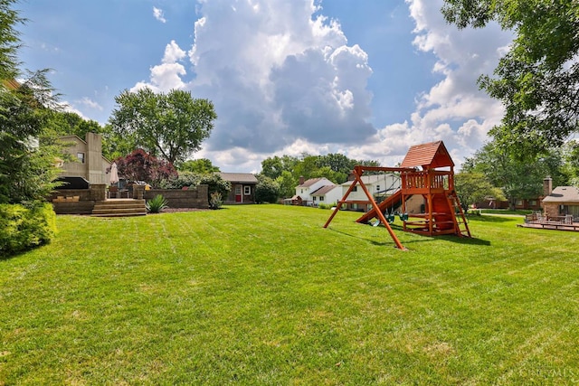 5681 Thomaridge Ct, Green Twp, OH 45248 - view of grassy yard with a playground