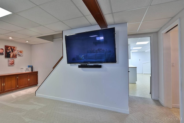 5681 Thomaridge Ct, Green Twp, OH 45248 - detailed view of carpet flooring, a paneled ceiling, and recessed lighting