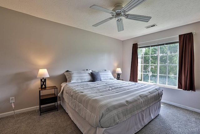 4282 Hickory Park Ln, Batavia Twp, OH 45103 - bedroom featuring carpet flooring, a textured ceiling, and ceiling fan