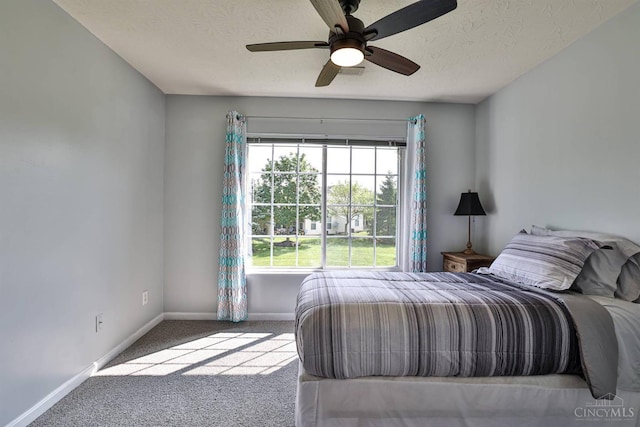 4282 Hickory Park Ln, Batavia Twp, OH 45103 - carpeted bedroom featuring a textured ceiling and a ceiling fan