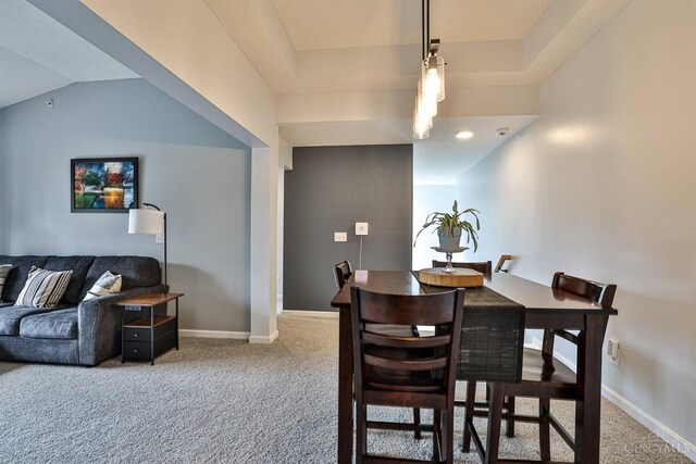 4282 Hickory Park Ln, Batavia Twp, OH 45103 - dining area featuring carpet floors and vaulted ceiling