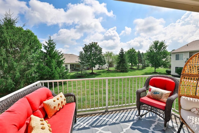 4282 Hickory Park Ln, Batavia Twp, OH 45103 - wooden terrace with outdoor lounge area and a lawn
