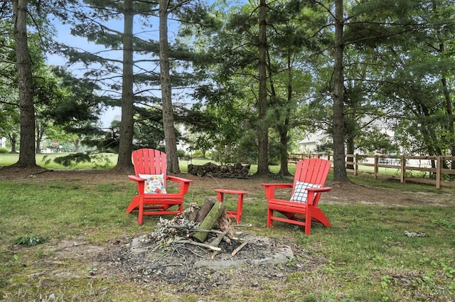 8135 Faller Rd, Hamilton Twp, OH 45039 - view of yard featuring an outdoor fire pit
