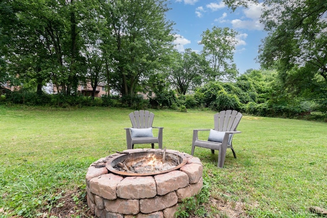 3340 Algus Ln, Green Twp, OH 45248 - view of green lawn with a fire pit