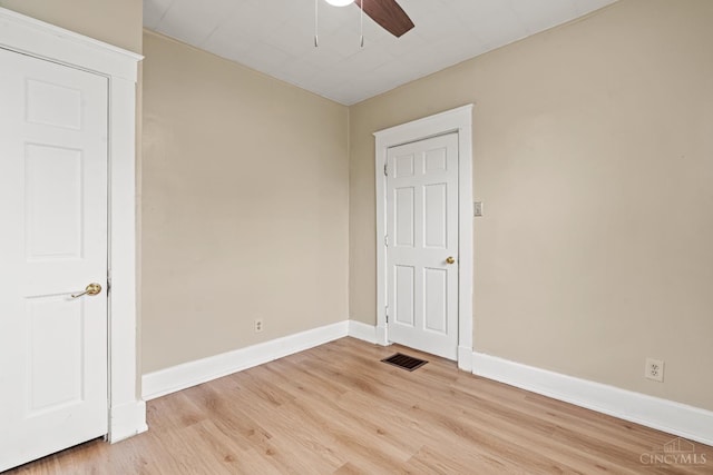 5824 Saranac Ave, Cincinnati, OH 45224 - spare room with a ceiling fan and light wood-style flooring