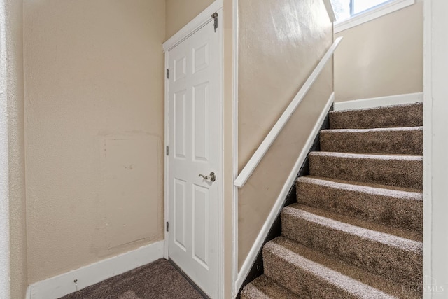5824 Saranac Ave, Cincinnati, OH 45224 - staircase with carpet floors and baseboards