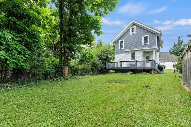 5824 Saranac Ave, Cincinnati, OH 45224 - rear view of house with a deck