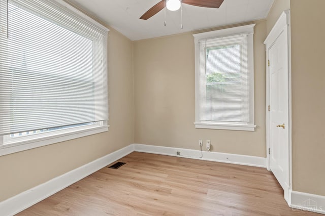 5824 Saranac Ave, Cincinnati, OH 45224 - unfurnished room featuring a ceiling fan and light wood-style floors