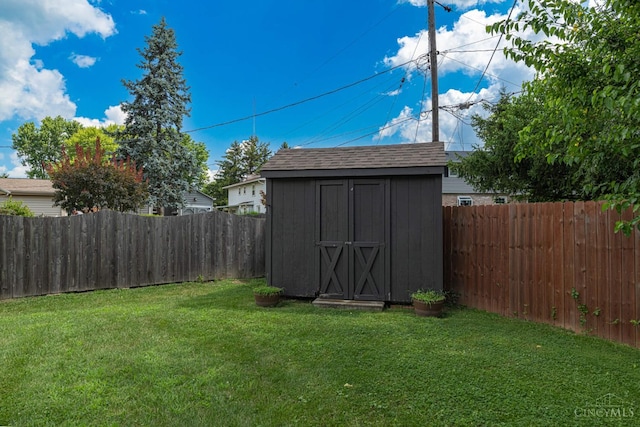 27 N Breiel, Middletown, OH 45042 - fenced backyard featuring a storage shed