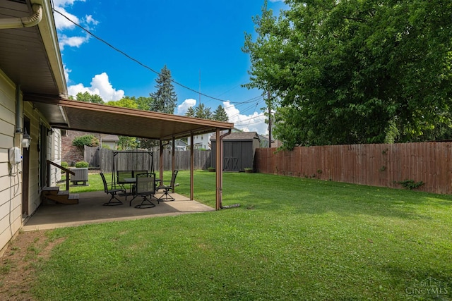 27 N Breiel, Middletown, OH 45042 - fenced backyard with a patio and a shed