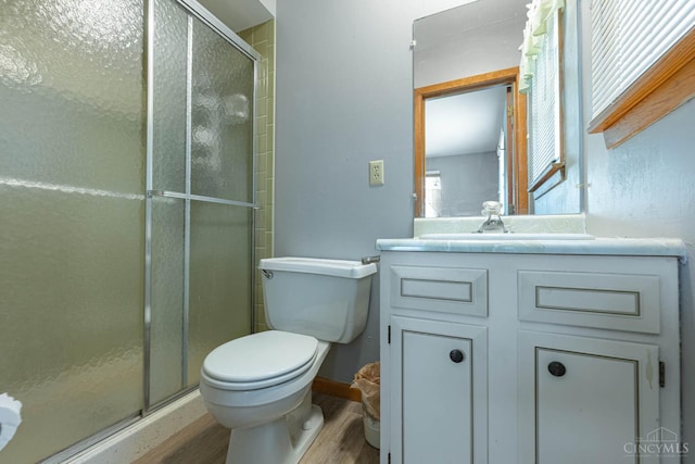 27 N Breiel, Middletown, OH 45042 - full bath featuring a shower stall, vanity, and wood finished floors
