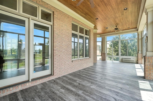 4994 Maxwell Dr, Mason, OH 45040 - wooden terrace with a ceiling fan and a wall unit AC