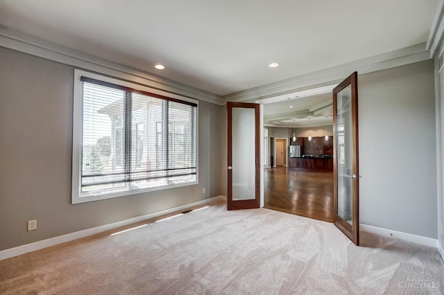4994 Maxwell Dr, Mason, OH 45040 - empty room with carpet, french doors, and recessed lighting