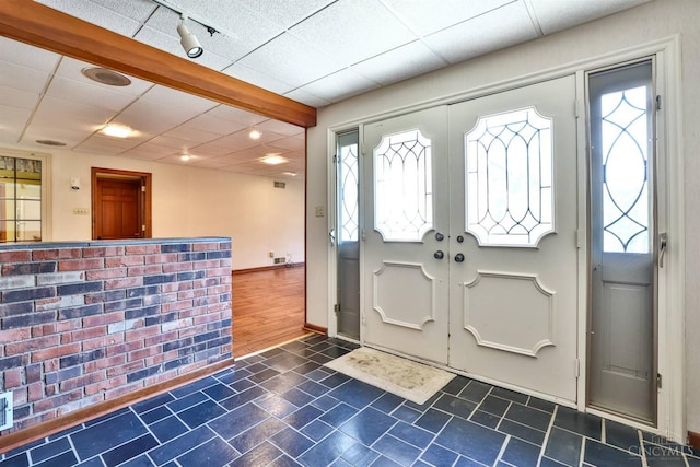 5868 Greenlawn Rd, Fairfield Twp, OH 45011 - foyer entrance with track lighting and a drop ceiling