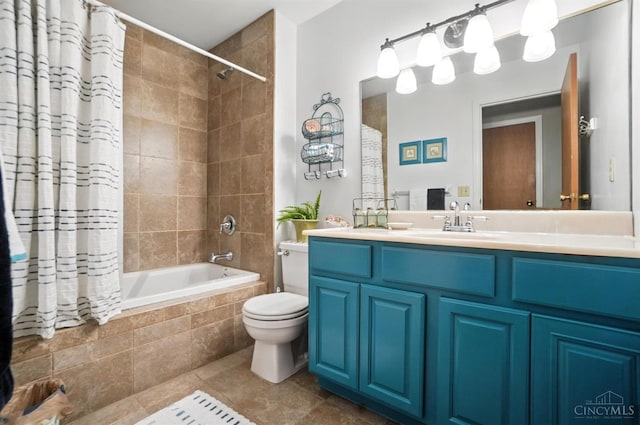 1092 Fox Run Rd, Miami Twp, OH 45150 - bathroom with tiled shower / bath combo, vanity, and tile patterned flooring