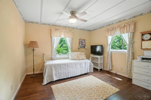 1092 Fox Run Rd, Miami Twp, OH 45150 - bedroom featuring multiple windows, wood finished floors, and a ceiling fan