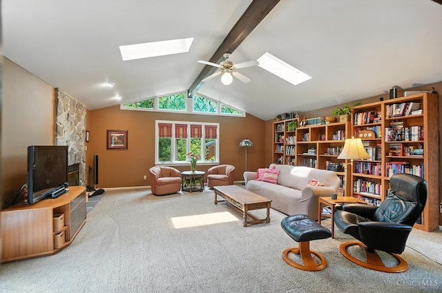 1092 Fox Run Rd, Miami Twp, OH 45150 - living room with a skylight and carpet