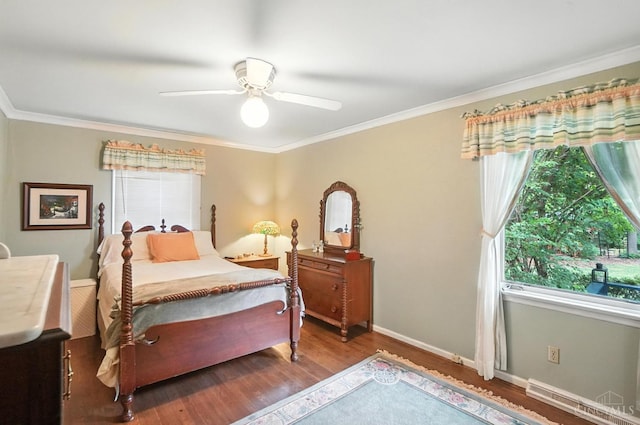 1092 Fox Run Rd, Miami Twp, OH 45150 - bedroom with multiple windows, wood finished floors, crown molding, and a ceiling fan