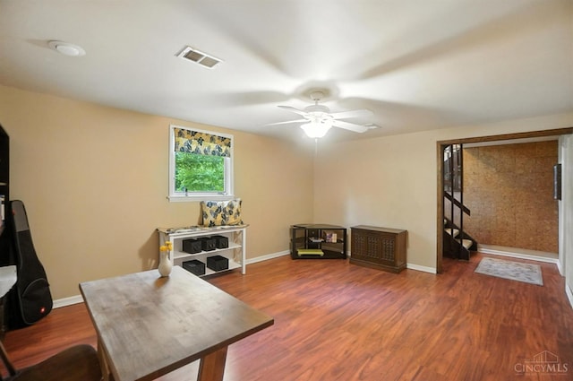1092 Fox Run Rd, Miami Twp, OH 45150 - home office with wood finished floors and a ceiling fan