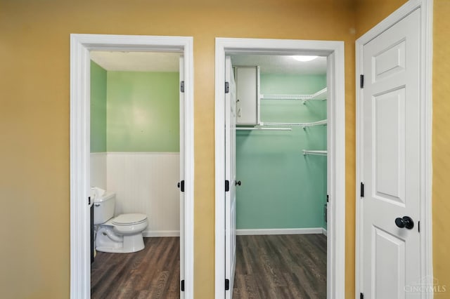 8939 Perry Ave, Franklin, OH 45005 - bathroom featuring wood finished floors and wainscoting