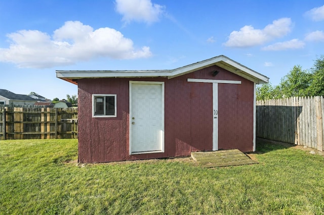 8939 Perry Ave, Franklin, OH 45005 - view of shed featuring a fenced backyard