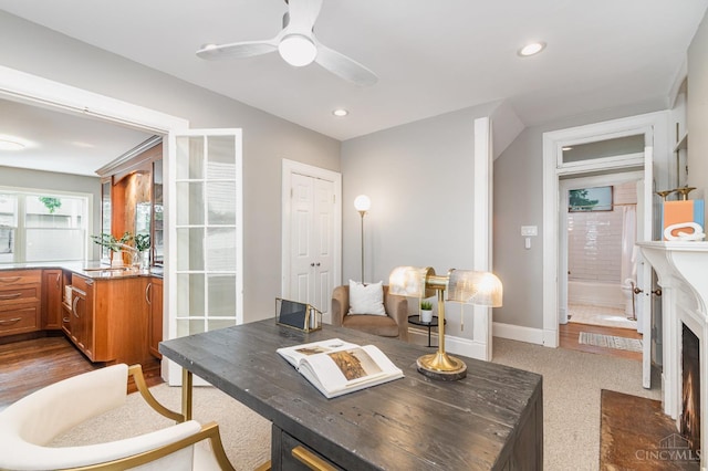 1117 Cypress St, Cincinnati, OH 45206 - dining space featuring a ceiling fan and recessed lighting