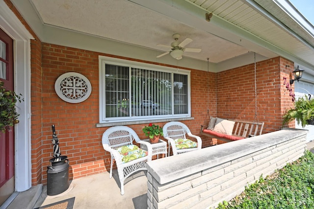 7423 View Place Dr, Springfield Twp, OH 45224 - view of patio / terrace with ceiling fan and an outdoor hangout area