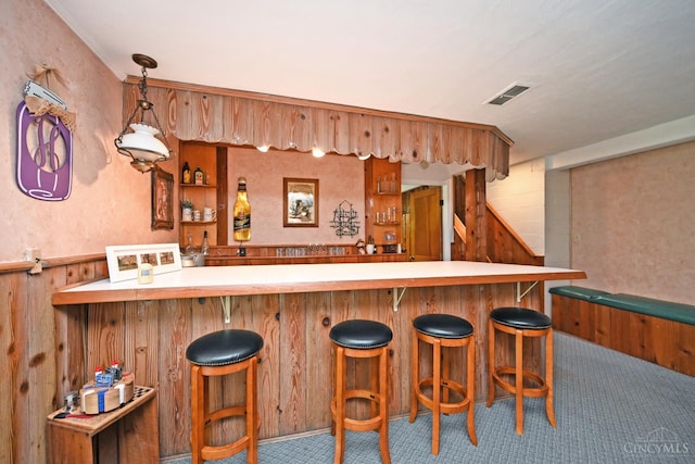 7423 View Place Dr, Springfield Twp, OH 45224 - indoor wet bar featuring carpet