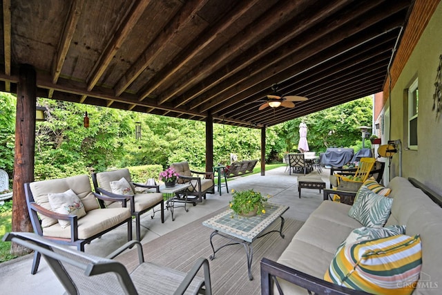 7423 View Place Dr, Springfield Twp, OH 45224 - view of patio featuring an outdoor hangout area and outdoor dining space