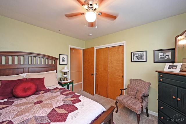 7423 View Place Dr, Springfield Twp, OH 45224 - carpeted bedroom featuring a closet and a ceiling fan