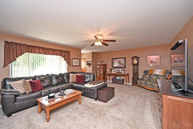 7423 View Place Dr, Springfield Twp, OH 45224 - carpeted living room featuring ceiling fan