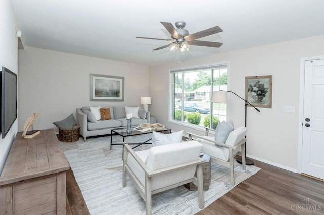 601 Comet Dr, Union Twp, OH 45244 - living area featuring wood finished floors and a ceiling fan