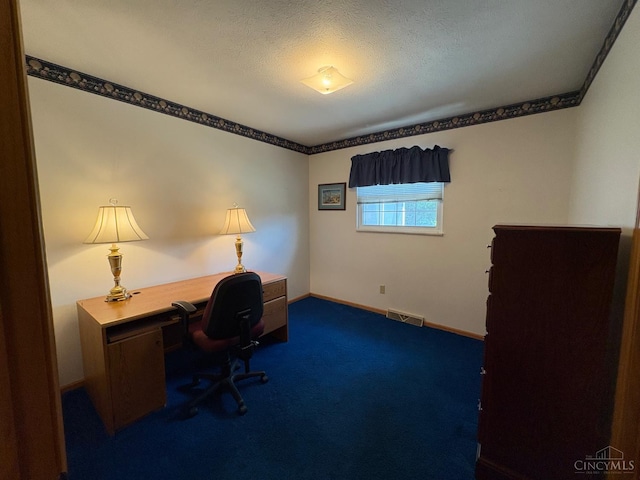 44 Strathmore Blvd, Athens, OH 45701 - home office with dark carpet and a textured ceiling