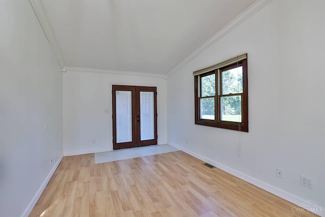 115 Treeline Ct, Harrison, OH 45030 - empty room with crown molding, french doors, and light wood-style floors