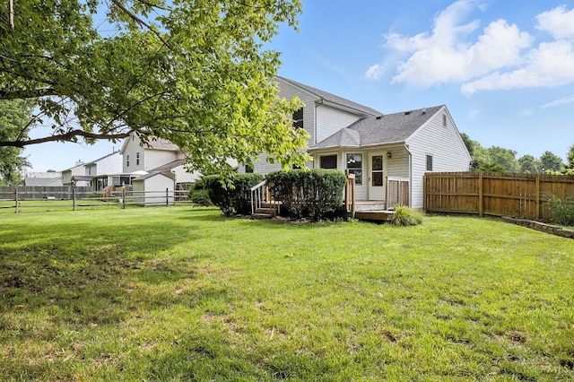 4653 Cardinal Dr, Union Twp, OH 45244 - fenced backyard featuring a wooden deck