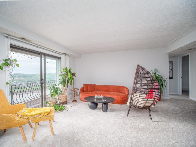 355 Grand Ave Unit 302, Cincinnati, OH 45205 - living room featuring carpet and a textured ceiling