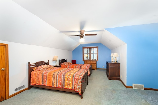 1107 Covedale Ave, Cincinnati, OH 45238 - bedroom with carpet flooring, lofted ceiling, and a ceiling fan