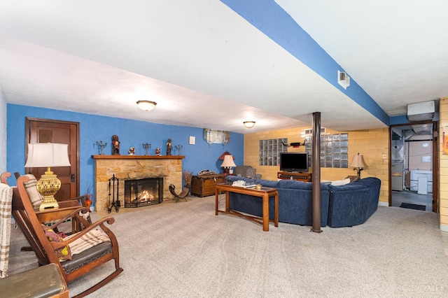 1107 Covedale Ave, Cincinnati, OH 45238 - carpeted living area with a fireplace