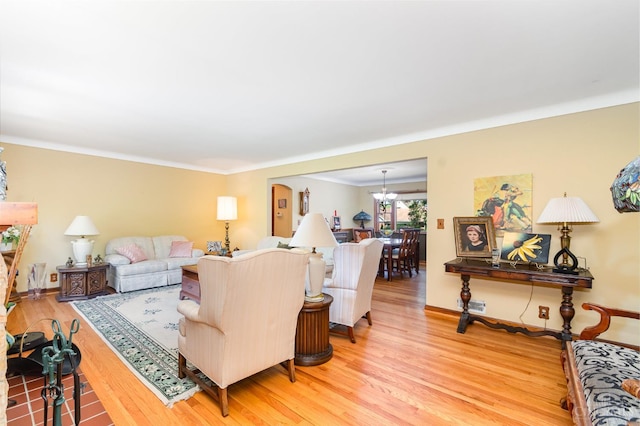 1107 Covedale Ave, Cincinnati, OH 45238 - living room featuring light wood-type flooring and ornamental molding