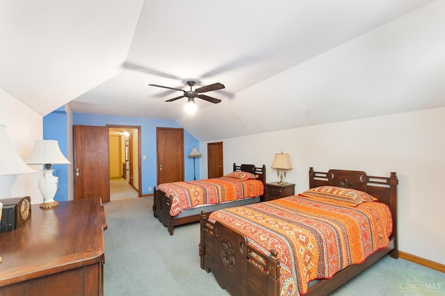 1107 Covedale Ave, Cincinnati, OH 45238 - carpeted bedroom featuring lofted ceiling, ceiling fan, and a closet